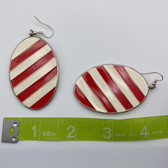 Vintage Candy Striper Earrings - Picture 5 of 5